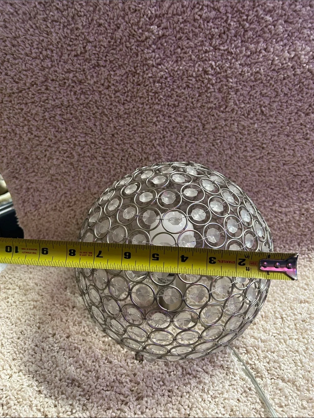 Crystal Globe Table Lamp in Clear and Silver - Home Party Supplies